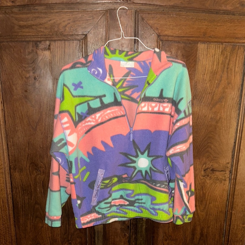 Adidas Colorful Fleece Pullover vintage